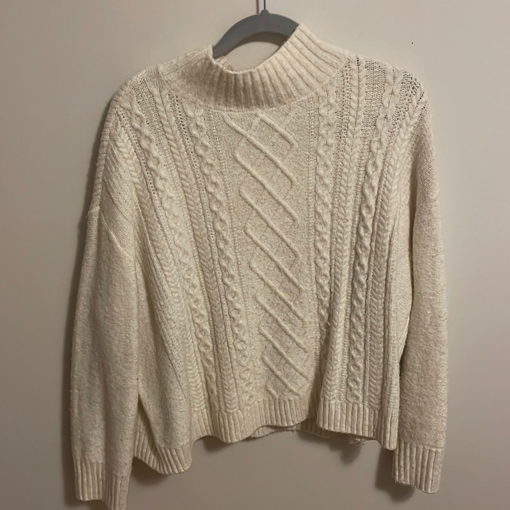 Loft cream cable knit sweater